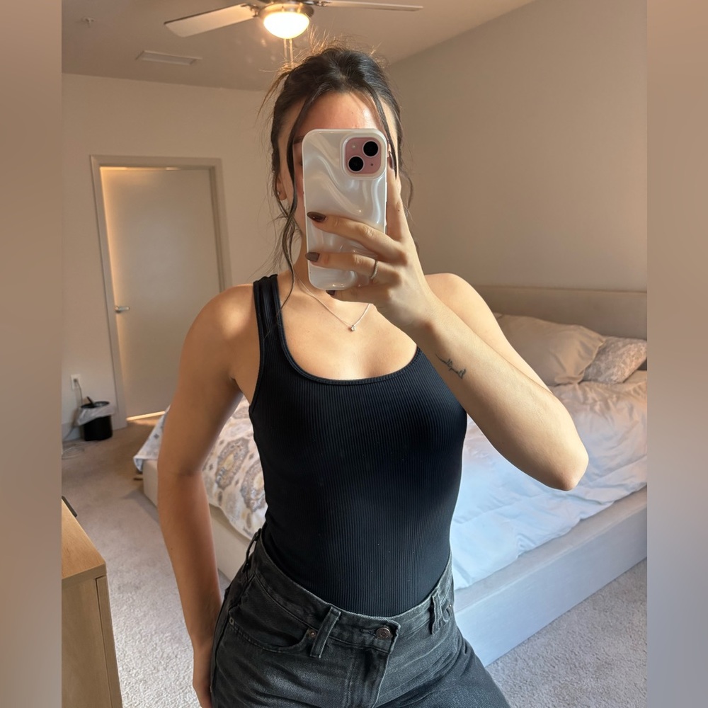 Abercrombie & Fitch Black Ribbed Bodysuit